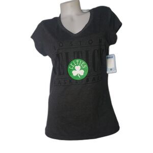 NBA 4her Boston Celtic Gray V Neck T Shirt Womens Size Large NEW
